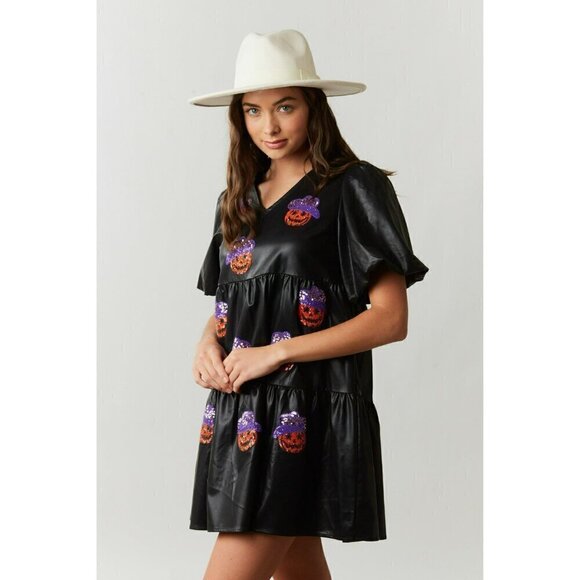 Howdy Pumpkin Jack O'Lantern Halloween Dress - Picture 3 of 10